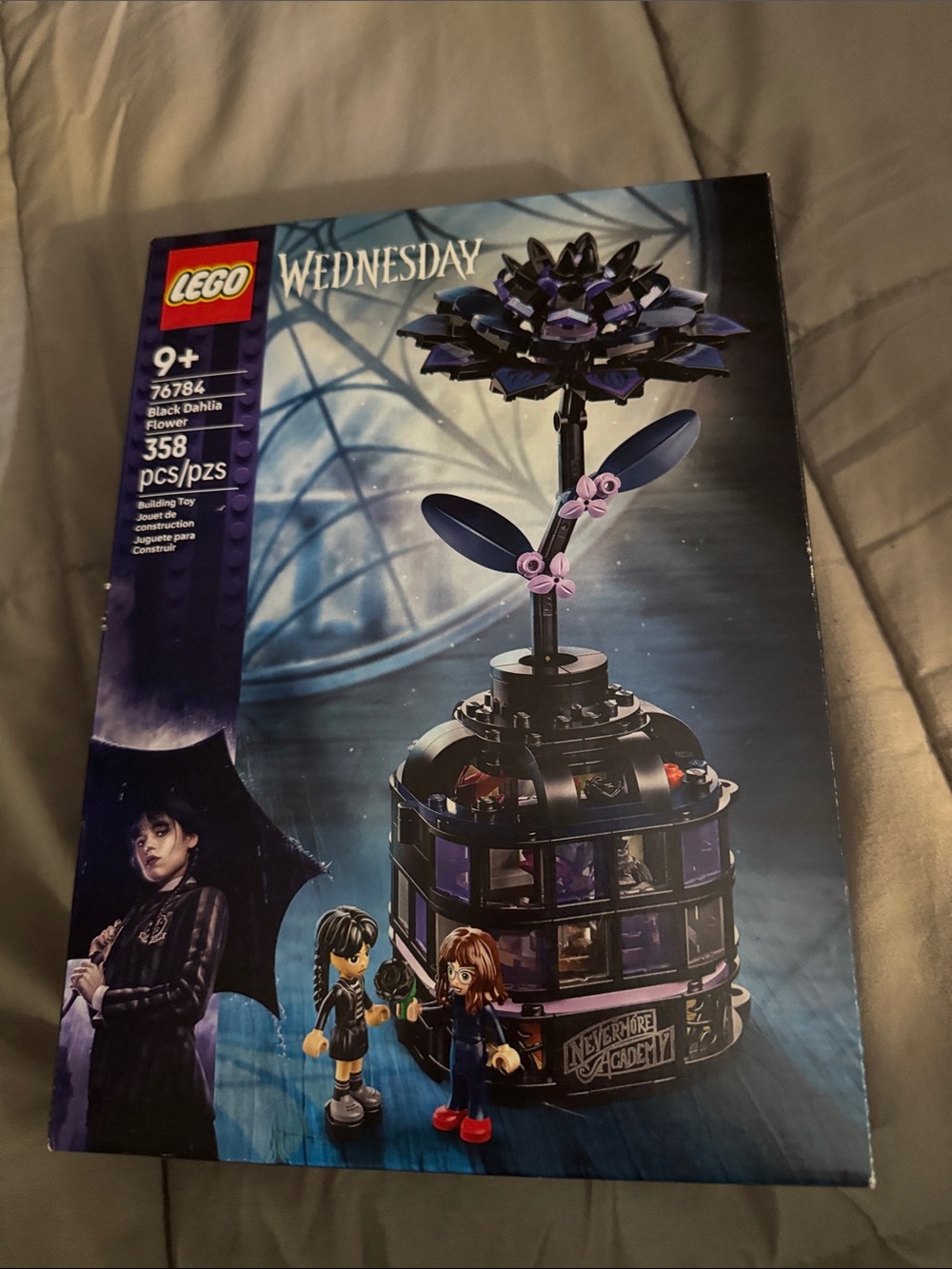 Lego Wednesday Black and Purple Dahlia Flower Costume Accessory